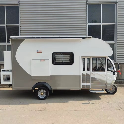 Electric Mini RV Motorhome, Three Wheel Trailer WithBedroom Kitchen ...