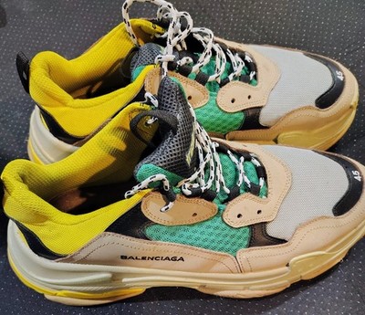 Balenciaga Beige Green Yellow Balenciaga Triple S 2018 Beige Green