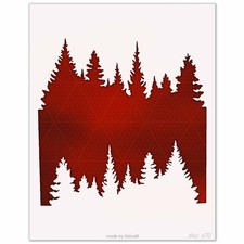 Pine Tree Stencil   Forest Evergreen Woodland Nature Mountain Christmas