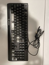 MSI RGB Gaming Vigor GK20 Keyboard Used Works Missing Few Key Caps