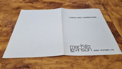 Mark Levinson ''Cables and Connectors'' +++Produktinfo+++