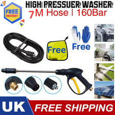 High Pressure Power Washer Spray Gun Jet Lance Trigger Wash Wand & 7M Hose kit