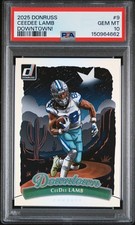 150964662 CeeDee Lamb 2025 Panini Donruss #9 Downtown! SP PSA 10