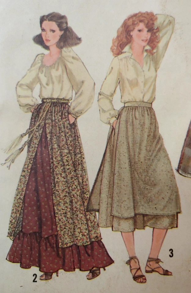 Simplicity 8751 Layered Skirt 2 Lengths Size 14 Waist 28 (Year 1978) New Folded - Image 3 of 4