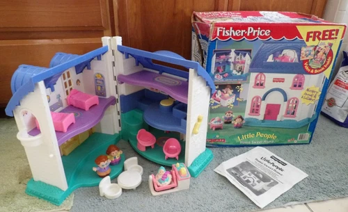 Vintage Fisher Price Little People Doll House #72766 Home Sweet Home 1996 w/BOX