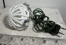 Vintage CHRISTMAS Chirping Singing BIRD Ball White Ornament Electronic WORKING