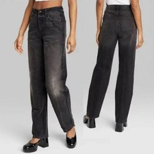 Wild Fable Women's High Rise Straight Jeans Black Wash Size 00