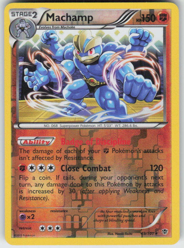 MACHAMP 49/101 HOLO RARE PLASMA BLAST REVERSE HOLO NM