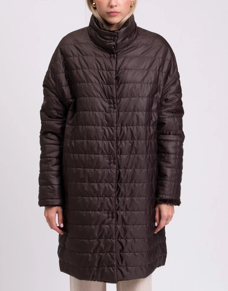RRP€310 LUCREZIA T Quilted Coat Plus Size 45 US16 UK20 L Faux Fur Made in Italy - Image 4 of 4