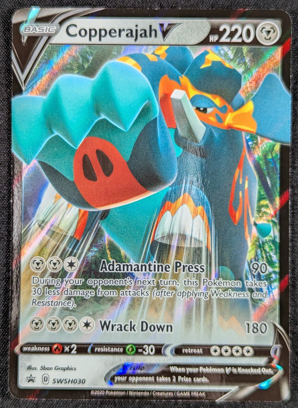 Copperajah V 2020 Black Star Promo Full Art Holo Pokemon Card SWSH030 (NM)