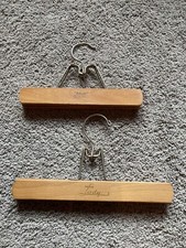 Lot of 2 Vintage Stewell Nevco Hanger Wood Metal Slacks Pants Hanger