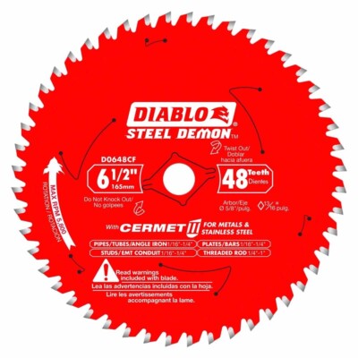 Diablo D0648CFA 6-1/2'' x 48T Steel Saw Blade for Metal