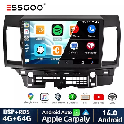 ESSGOO 10" Android14 Car GPS Stereo For 2008-2017 Mitsubishi Lancer Apple Carplay 4+64G