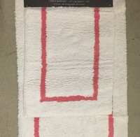 Cynthia Rowley Box Frame Bath Rug Set Of 2 Pink And White Throw Rugs Cynthia Rowley Box Frame Bath Rug Set Of 2 Pink And White Throw Rugs