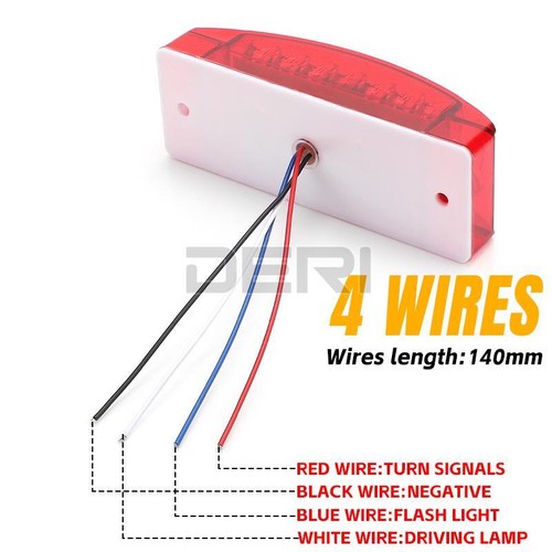 2PC Red 5" LED Side Marker Light DRL Tail Turn Signal Light Trailer Truck Bus RV - Foto 4 di 10
