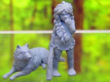 Wild / Feral Wolf Boy  Dog Companion Mini Miniature 3D Printed Figure Model