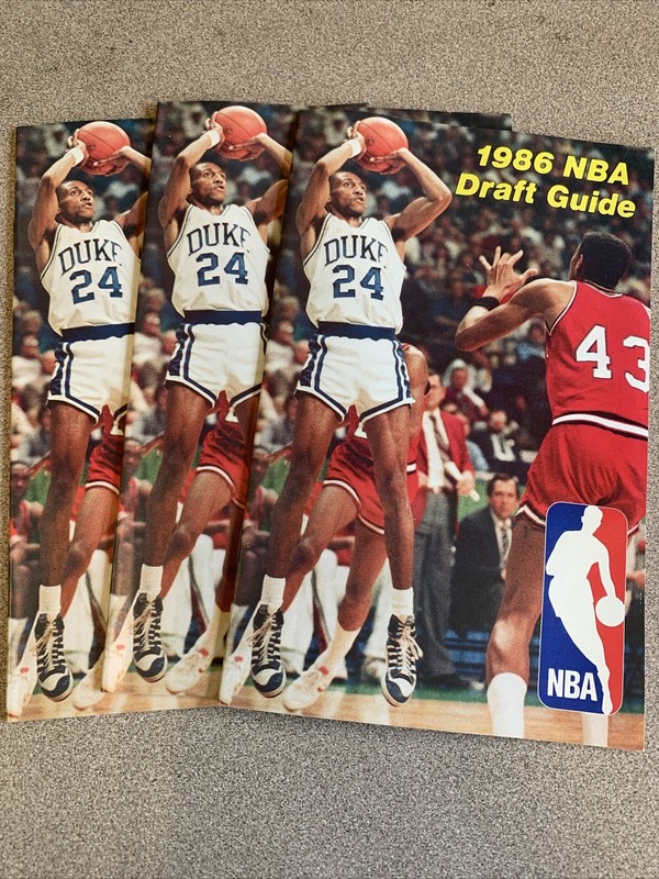 1986 NBA DRAFT GUIDE PROGRAM, BRAD DAUGHERTY LEN BIAS JOHNNY DAWKINS Lot Of 3.