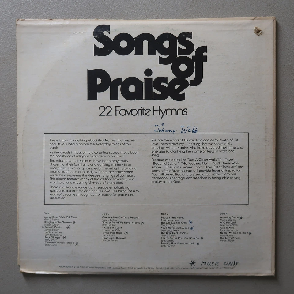 Songs of Praise 2 Vinyl LP Set GRT VG 53 Foto 2 de 4