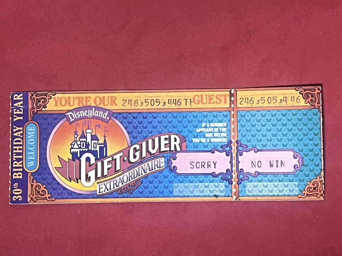 Disneyland Gift - Giver Extraordinaire 30th Birthday Year Ticket