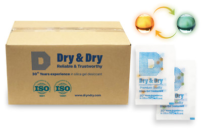 2 gram X 6000 PK ''Dry & Dry'' Food Grade Orange Indicating Silica Gel Packets