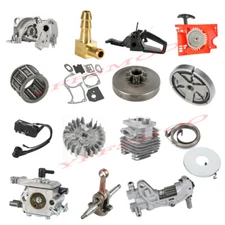 52cc 58cc Gas Powered Flywheel Carburetor Oil Pump Piston Chainsaw Part Assembly
