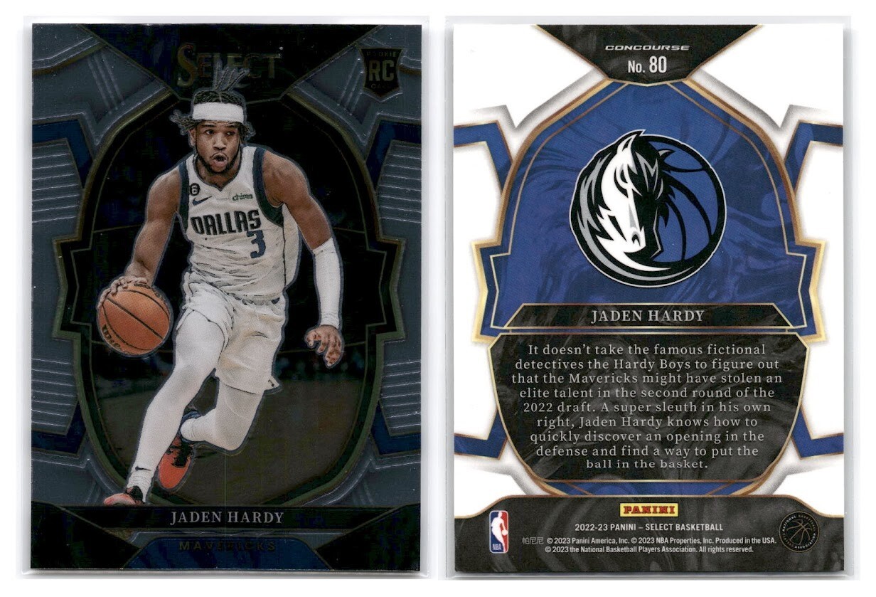 2022-23 Panini Select Jaden Hardy Rookie Concourse Base #80 - Dallas Mavericks