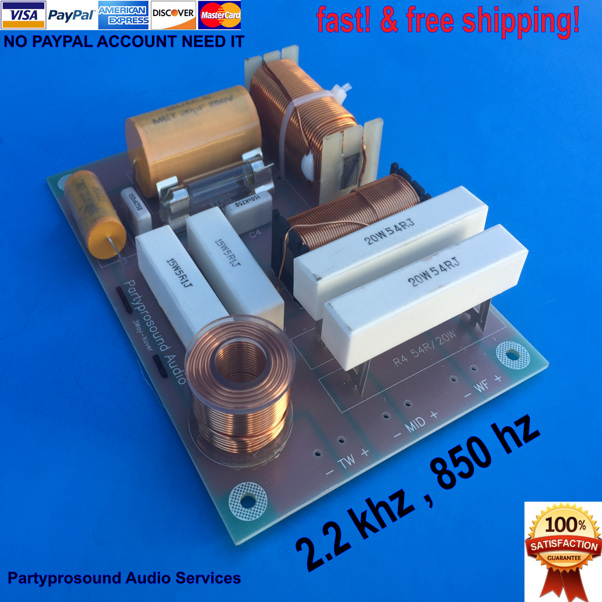 JBLの３Wayクロスオーバー 3 way crossover for JBL speakers 2.2 khz & 850 hz frequency pro