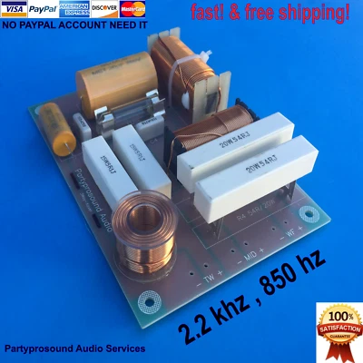 PARTYPROSOUND AUDIO SERVICES 3 way crossover for JBL speakers 2.2 khz & 850 hz frequency pro audio grade #50