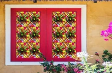 3D Color Squares O618 Window Film Print Sticker Cling Stained Glass UV Block Am