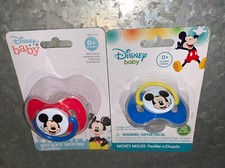 PACIFIERS X 2 DISNEY Baby MICKEY Mouse Blue Orthodontics BPA FREE Brand New 0