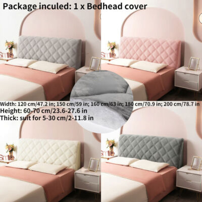 Thicken Bed Headboard Cover Cotton Filling Bedhead Slipcover Stretch Dustproof