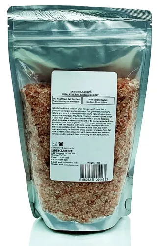 IndusClassic Himalayan Edible Pink Cooking Sea Salt - Medium Grain (1mm - 3mm)