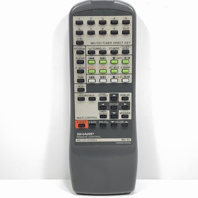 Sharp MD-X5 Remote Control For Mini Disk Stereo CD Player - Tested