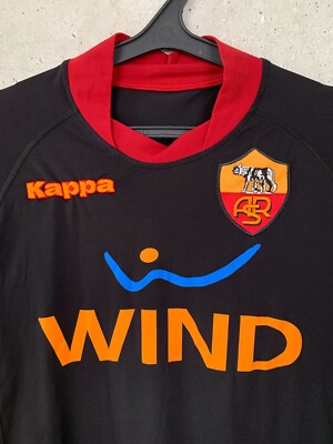 AS ROMA 2008 2009 GOALKEEPER FOOTBALL SHIRT KAPPA BLACK JERSEY