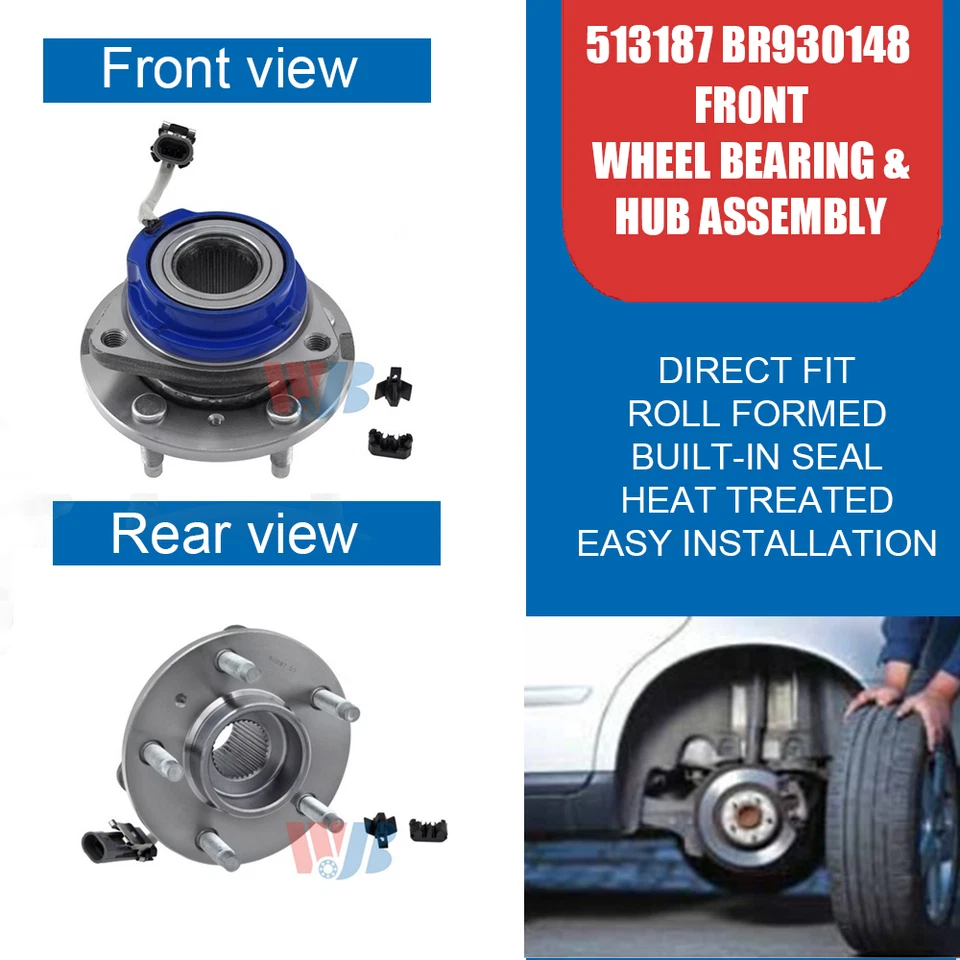 2PCS Front Wheel Bearing Hub Assembly for Buick Rendezvous/Pontiac Aztek Montana - Image 2 of 4