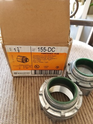 Bridgeport 155-DC ~ 1 1/2'' Threaded Hub, NIB, 2pcs