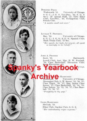 1917 Chicago Hyde Park High School Yearbook Photos History