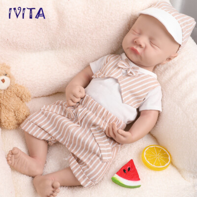 IVITA 17'' Silicone Boy Ganzkörper Silikon Reborn Baby schlafen Silikon Puppe