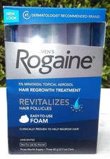 NEW Rogaine Men 5% Minoxidil Hair Regrowth Solution 3 Month Supply - exp 2026