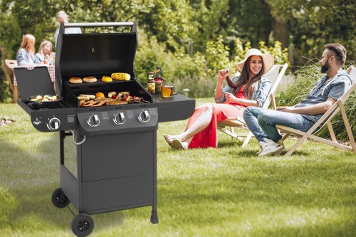 Gasgrill "Columbus 3+1" von El Fuego® inkl. Seitenbrenner, BBQ, AY 562 - Bild 12 von 12