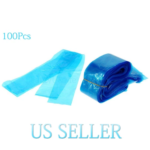 New 100Pcs Tattoo Machine Bags Clip Cord Sleeves Disposable Plastic Cover Bags - product listing photo