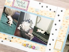 Cat Scrapbook pages, Premade Cat Pages, Kitten Scrapbook Layouts, Kitten Pages