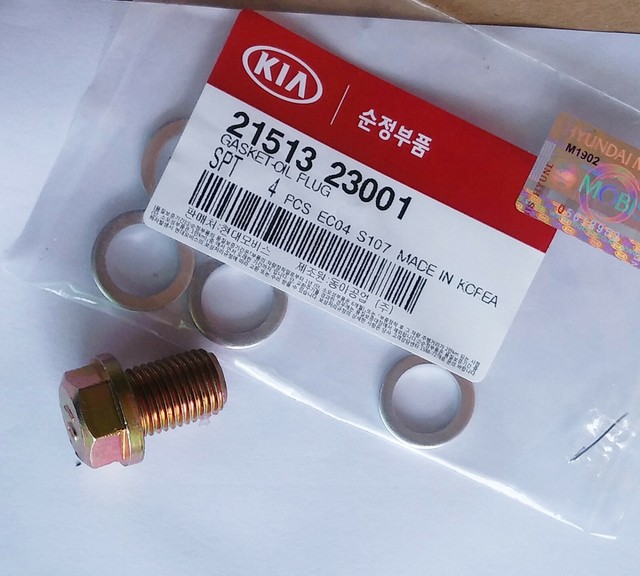 Kia /Hyundai Oil Pan Drain Plug Gasket, sump washer, SET of 4+6, 2151323001 eBay
