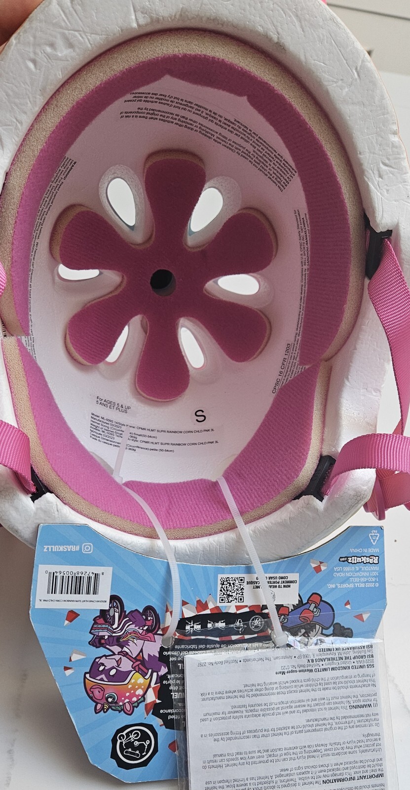 Raskullz Rainbow Unicorn Child Bicycle Skate Helmet Size Small AGES 5-8 NWT
