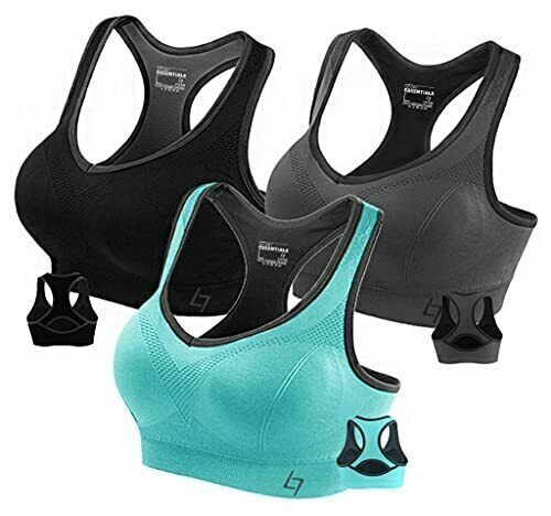 Fittin Womens Padded Sports Bras Wire Free with Removable Pads,