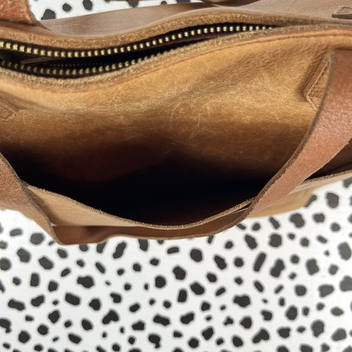 MADEWELL NWD The Leather Zip-Top Medium Brown Transport Tote AE189 - Picture 4 of 6