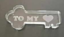 Crystal Key To My Heart  Paperweight   Vintage NEW  3159