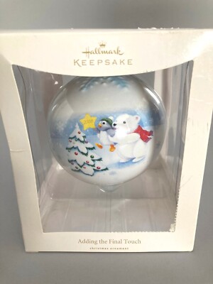 Hallmark 2008 ADDING THE FINAL TOUCH Christmas Ornament NEW Snowball and Tuxedo