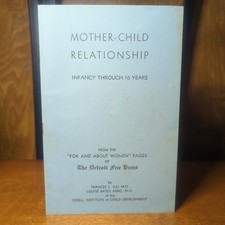 Mother Child Relationship Development Vintage Detroit Free Press Pamphlet Ames