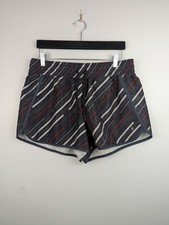 Danskin Now Women's Shorts Large Multicolor Striped Gray Jogging Gym Athleisure